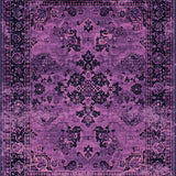 Ultra Soft Area Rug, Non Slip, Stain Resistant, Washable Area Rugs for Living Room, Bedroom, Stylish Transitional Symmetrical Elements(Purple)