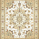 Ultra Soft Area Rug, Non Slip, Stain Resistant, Washable Area Rugs for Living Room, Bedroom, Boho Medallion Area Showcasing Ornate Centerpiece and Muted Earth Palette(Beige)