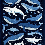 Ultra Soft Area Rug, Non Slip, Stain Resistant, Washable Area Rugs for Living Room, Bedroom, Whimsical Marine Animal Motif(Blue)