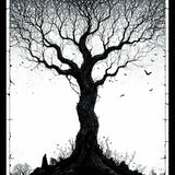 Ultra Soft Area Rug, Non Slip, Stain Resistant, Washable Area Rugs for Living Room, Bedroom, Contemporary Graphic Forest Imagery(Black)