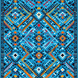 Bright Retro Lattice Composition(Blue)