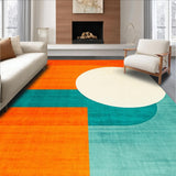 Ultra Soft Area Rug, Non Slip, Stain Resistant, Washable Area Rugs for Living Room, Bedroom, Vibrant Teal Orange Fusion(Orange)