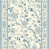 Elegant Vintage Botanical with Beige Background and Light Blue Floral(Beige)