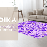 Ultra Soft Area Rug, Non Slip, Stain Resistant, Washable Area Rugs for Living Room, Bedroom, Whimsical Abstract Round Design Flair(Purple)