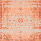 Ultra Soft Area Rug, Non Slip, Stain Resistant, Washable Area Rugs for Living Room, Bedroom, Cozy Orange and Gray Medallion(Orange)