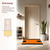 Ultra Soft Area Rug, Non Slip, Stain Resistant, Washable Area Rugs for Living Room, Bedroom, Bold Basketball Iconic Imagery(Orange)