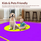 Ultra Soft Area Rug, Non Slip, Stain Resistant, Washable Area Rugs for Living Room, Bedroom, Trendy Cheerful Color Burst(Purple)