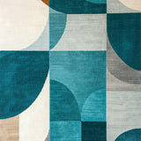 Ultra Soft Area Rug, Non Slip, Stain Resistant, Washable Area Rugs for Living Room, Bedroom, Abstract Brown and Teal Dining Room Accent Carpet(Blue)