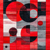 Ultra Soft Area Rug, Non Slip, Stain Resistant, Washable Area Rugs for Living Room, Bedroom, Vibrant Circular Geometric Artwork(Red)
