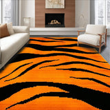 Ultra Soft Area Rug, Non Slip, Stain Resistant, Washable Area Rugs for Living Room, Bedroom, Wild Animal Print Chic Aesthetic(Orange)