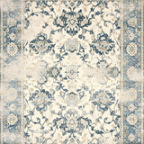 Ultra Soft Area Rug, Non Slip, Stain Resistant, Washable Area Rugs for Living Room, Bedroom, Muted Beige and Grey Area with Antique Distressed Floral Lattice Design(Ivory)