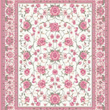 Ultra Soft Area Rug, Non Slip, Stain Resistant, Washable Area Rugs for Living Room, Bedroom, Bright Cheerful Blossom Composition(White)