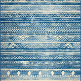 Ultra Soft Area Rug, Non Slip, Stain Resistant, Washable Area Rugs for Living Room, Bedroom, Chic Trellis Pattern with Blue Hues(Blue)