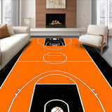 Ultra Soft Area Rug, Non Slip, Stain Resistant, Washable Area Rugs for Living Room, Bedroom, Bold Basketball Iconic Imagery(Orange)
