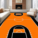 Ultra Soft Area Rug, Non Slip, Stain Resistant, Washable Area Rugs for Living Room, Bedroom, Artistic Circular Athletic Vibe(Orange)