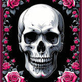 Ultra Soft Area Rug, Non Slip, Stain Resistant, Washable Area Rugs for Living Room, Bedroom, Rustic Vintage Skull Imagery(Black)