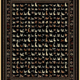 Ultra Soft Area Rug, Non Slip, Stain Resistant, Washable Area Rugs for Living Room, Bedroom, Elegant Minimalist Cat Motif(Brown)
