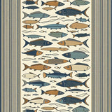 Coastal Nautical Fish Motif(White)