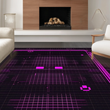 Ultra Soft Area Rug, Non Slip, Stain Resistant, Washable Area Rugs for Living Room, Bedroom, Striking 80s Inspired Visual Display(Pink)