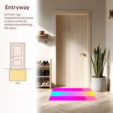 Ultra Soft Area Rug, Non Slip, Stain Resistant, Washable Area Rugs for Living Room, Bedroom, Whimsical Rainbow Fluffy Aesthetic(Pink)