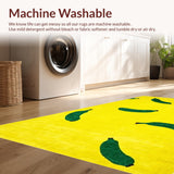 Ultra Soft Area Rug, Non Slip, Stain Resistant, Washable Area Rugs for Living Room, Bedroom, Quirky Soft Plush Decor Element(Yellow)