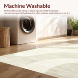 Ultra Soft Area Rug, Non Slip, Stain Resistant, Washable Area Rugs for Living Room, Bedroom, Serene Circular Plush Harmony(Beige)