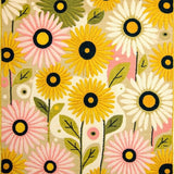 Ultra Soft Area Rug, Non Slip, Stain Resistant, Washable Area Rugs for Living Room, Bedroom, Daring Daisy Print Rugs(Yellow)