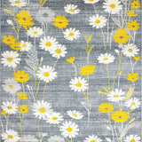 Ultra Soft Area Rug, Non Slip, Stain Resistant, Washable Area Rugs for Living Room, Bedroom, Trendy Playful Petal Palette(Gray)