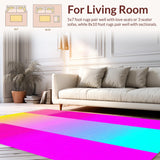 Ultra Soft Area Rug, Non Slip, Stain Resistant, Washable Area Rugs for Living Room, Bedroom, Whimsical Rainbow Fluffy Aesthetic(Pink)