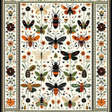 Ultra Soft Area Rug, Non Slip, Stain Resistant, Washable Area Rugs for Living Room, Bedroom, Charming Organic Botanical Design(White)