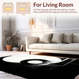 Ultra Soft Area Rug, Non Slip, Stain Resistant, Washable Area Rugs for Living Room, Bedroom, Elegant Circular Harmony Design(Black)