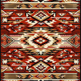 Ultra Soft Area Rug, Non Slip, Stain Resistant, Washable Area Rugs for Living Room, Bedroom, North American Tribal Patterned Beauty(Red)