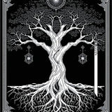Rustic Earthy Tree Design(Black)