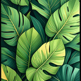 Ultra Soft Area Rug, Non Slip, Stain Resistant, Washable Area Rugs for Living Room, Bedroom, Rustic Tropical Plant Pattern(Green)