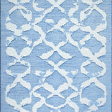 Ultra Soft Area Rug, Non Slip, Stain Resistant, Washable Area Rugs for Living Room, Bedroom, Elegant Scalloped Bow Rug With Preppy Aesthetic For Chic Home Decor(Blue)
