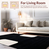 Ultra Soft Area Rug, Non Slip, Stain Resistant, Washable Area Rugs for Living Room, Bedroom, Stylish Farmhouse Animal Print Decor(Black)