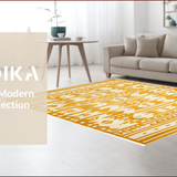 Ultra Soft Area Rug, Non Slip, Stain Resistant, Washable Area Rugs for Living Room, Bedroom, Rustic Aztec Design with Warm Hues(Yellow)