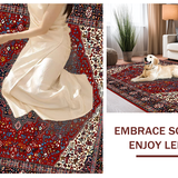 Ultra Soft Area Rug, Non Slip, Stain Resistant, Washable Area Rugs for Living Room, Bedroom, Transitional Bold Diamond Texture(Red)
