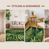 Ultra Soft Area Rug, Non Slip, Stain Resistant, Washable Area Rugs for Living Room, Bedroom, Rustic Textured Earthy Tones(Green)