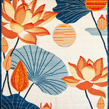 Ultra Soft Area Rug, Non Slip, Stain Resistant, Washable Area Rugs for Living Room, Bedroom, Elegant Colorful Leaf Pattern(Orange)