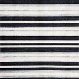 Ultra Soft Area Rug, Non Slip, Stain Resistant, Washable Area Rugs for Living Room, Bedroom, Contrast Rhythm Stripe Rug with Artistic Parallel Lines and Sleek Simplicity(Black)