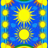 Charming Pastel Sunray Motif(Yellow)
