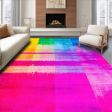 Ultra Soft Area Rug, Non Slip, Stain Resistant, Washable Area Rugs for Living Room, Bedroom, Colorful Abstract Swirl Design(Blue)
