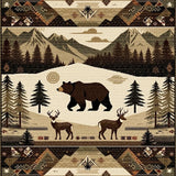 Ultra Soft Area Rug, Non Slip, Stain Resistant, Washable Area Rugs for Living Room, Bedroom, Rustic Earthy Animal Motifs(Beige)