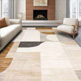 Contemporary Geometric Design Area with Abstract(Beige)