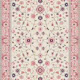 Ultra Soft Area Rug, Non Slip, Stain Resistant, Washable Area Rugs for Living Room, Bedroom, Chic Earthy Floral Arrangement(Ivory)