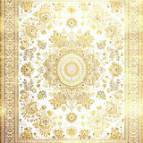 Ultra Soft Area Rug, Non Slip, Stain Resistant, Washable Area Rugs for Living Room, Bedroom, Rustic Circle Elegance(Gold)