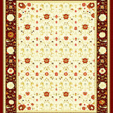 Ultra Soft Area Rug, Non Slip, Stain Resistant, Washable Area Rugs for Living Room, Bedroom, Symmetrical Floral(Beige)