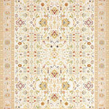 Ultra Soft Area Rug, Non Slip, Stain Resistant, Washable Area Rugs for Living Room, Bedroom, with Geometric Shapes in Neutral Tones(Ivory)
