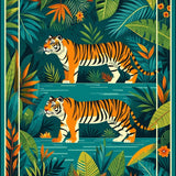 Ultra Soft Area Rug, Non Slip, Stain Resistant, Washable Area Rugs for Living Room, Bedroom, Whimsical Jungle Creature Motif(Orange)